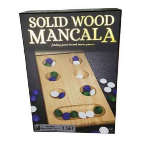Mancala - Folding Solid Wood Board & Glass Beads